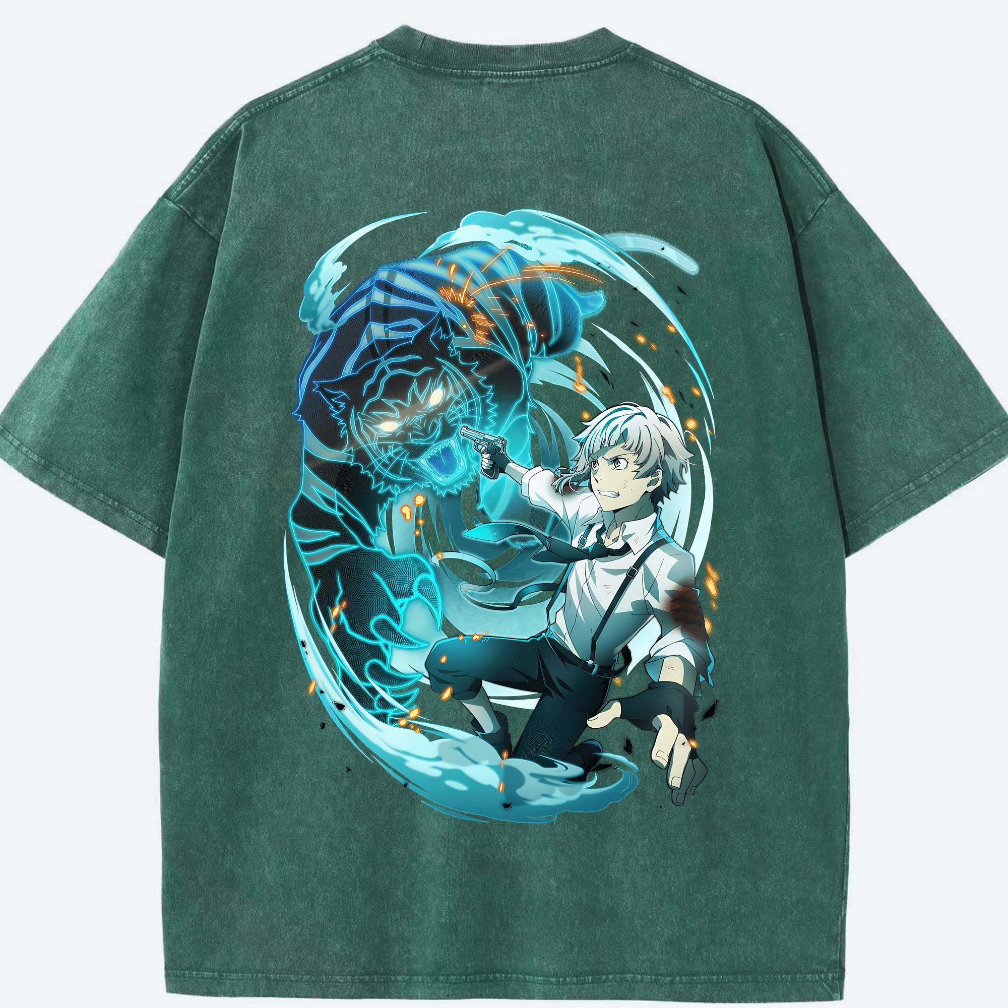 （画像用） 文豪ストレイドッグス Bungo Stray Dogs 綿100% ヴィンテージ風 半袖Tシャツ（背面プリント）
